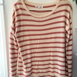 Striped Cream and Pink Sweater